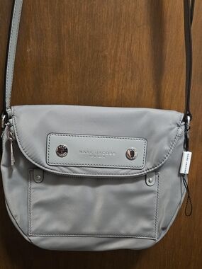 Marc Jacobs Light Gray Nylon Crossbody with Front Pocket